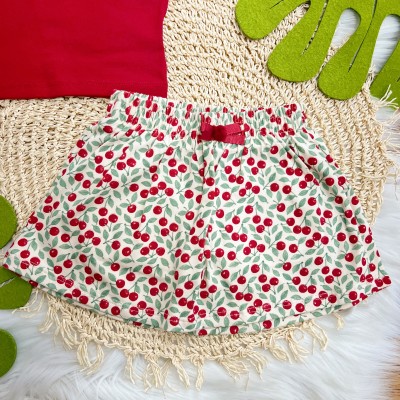  Conj. Regata e Short Saia Cerejinhas - Vermelho